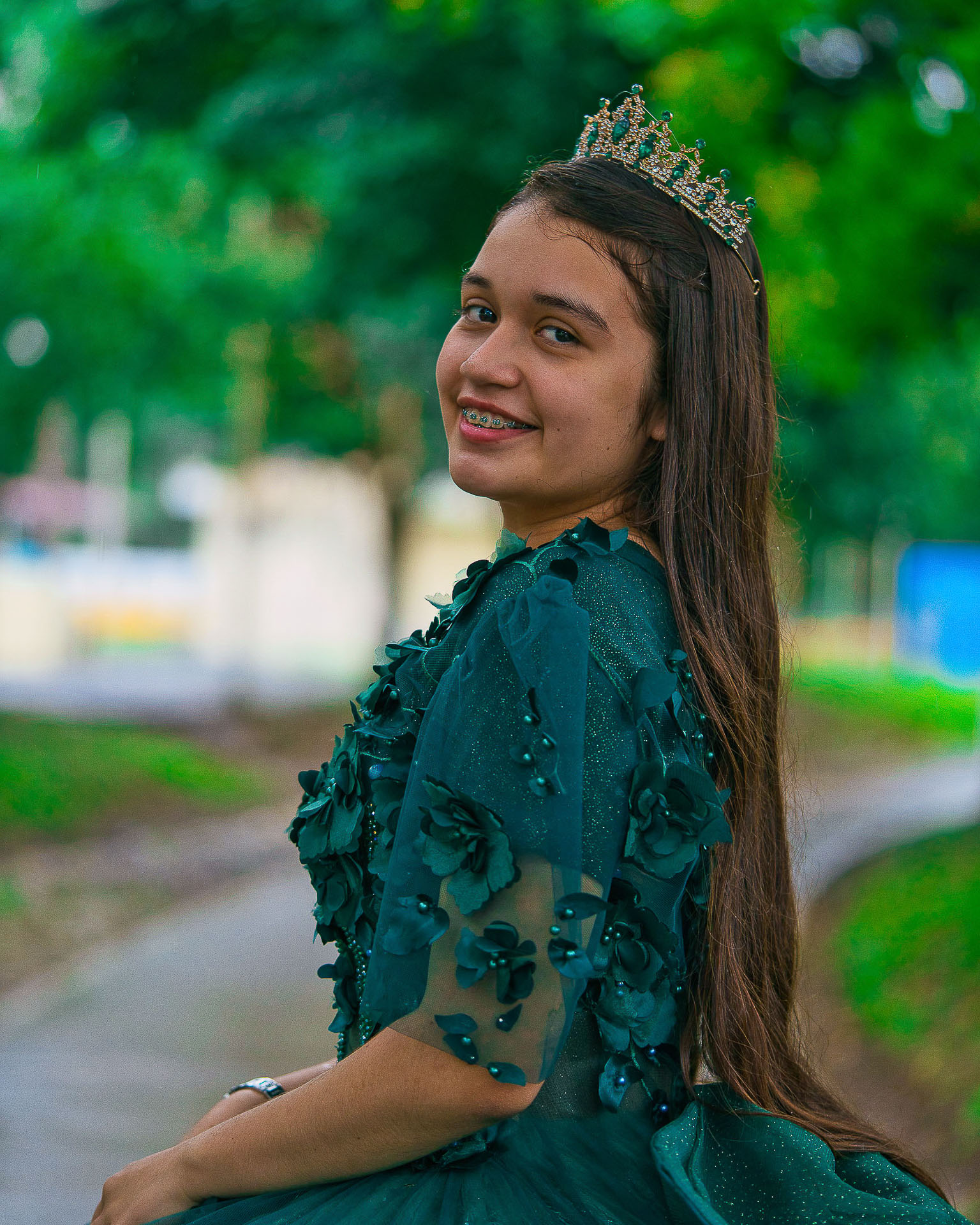 Quinceañera vestido verde